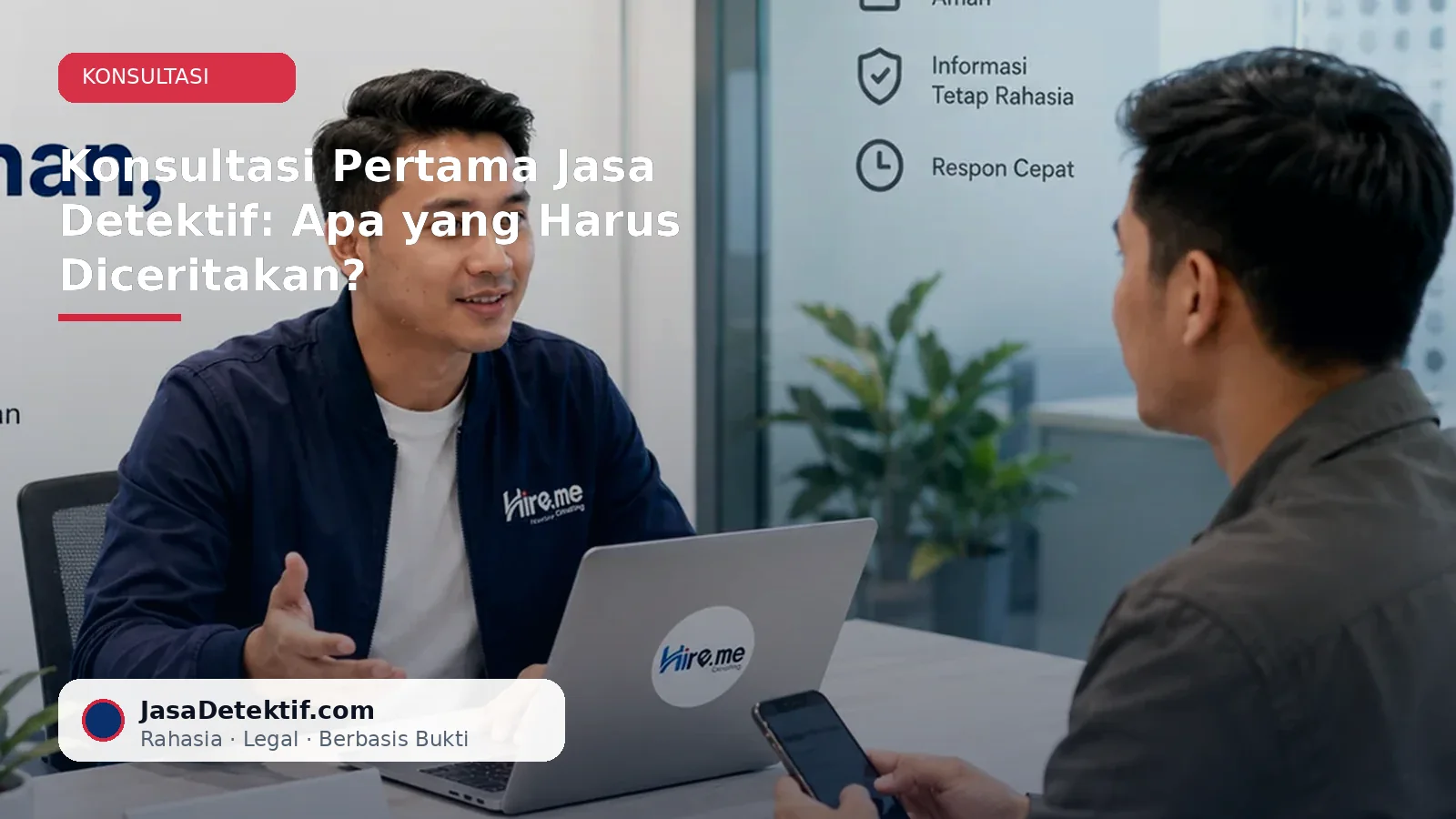 Konsultasi pertama jasa detektif dengan ringkasan kasus aman